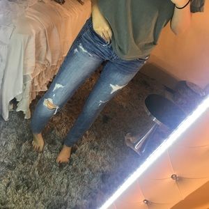 american eagle sparkle ripped skinny stretch jeans